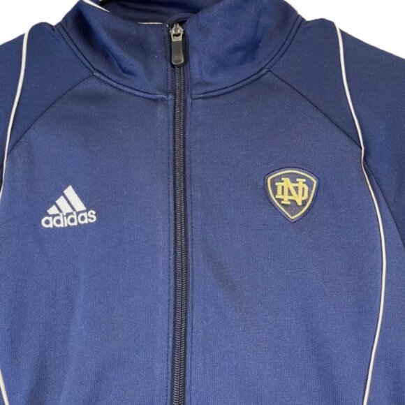 Womens Adidas Climalite Full Zip Warm Up Jacket Notre Dame Fighting Irish Med - Picture 3 of 3